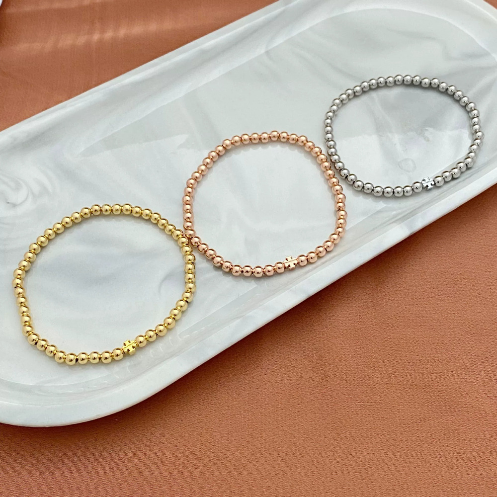 Tory Burch Letter Metal Beads Thin Bracelet